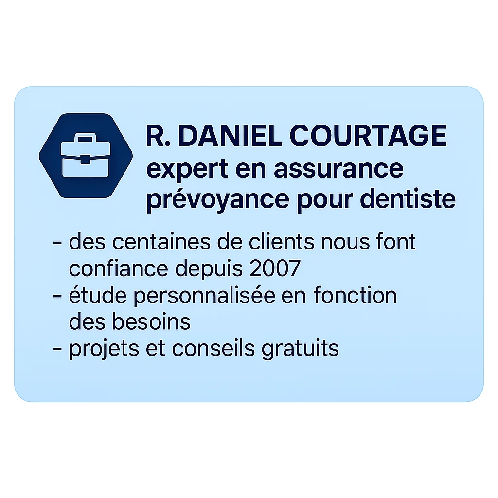 R.Daniel Courtage, expert en assurance prévoyance pour dentiste : des centaines de clients depuis 2007, étude personnalisée, conseils gratuits