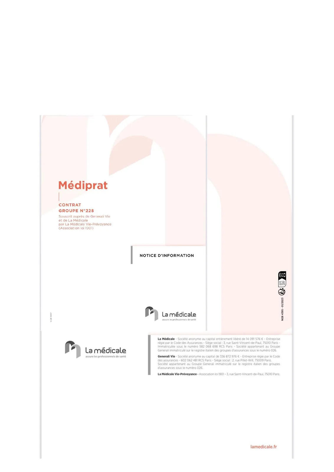 Couverture de la notice d’information du contrat Médiprat de La Médicale
