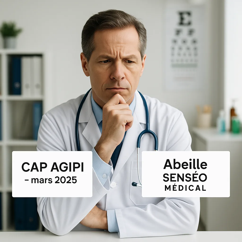 Médecin hésitant entre la prévoyance CAP AGIPI de mars 2025 et Abeille Senséo Médical
