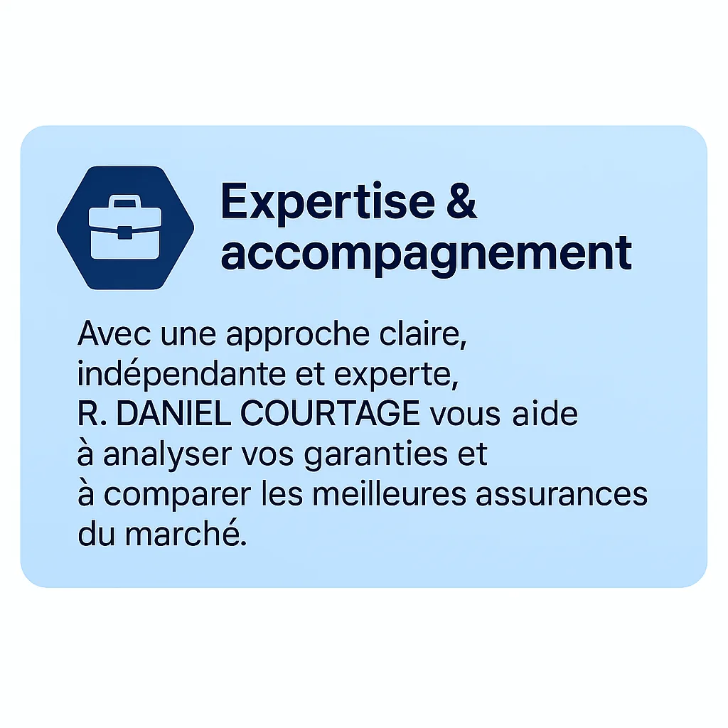 Expertise et accompagnement : R.Daniel Courtage vous aide à analyser vos garanties et à comparer les meilleures assurances du marché